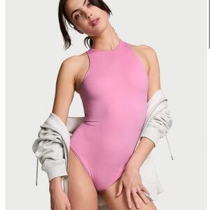 PINK Victoria's Secret High-Neck Pink Bodysuit